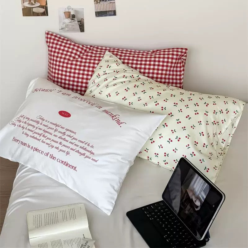 Soft Girl Aesthetic Cotton Pillowcase