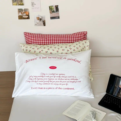 Soft Girl Aesthetic Cotton Pillowcase