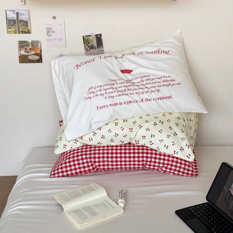Soft Girl Aesthetic Cotton Pillowcase