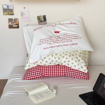 Soft Girl Aesthetic Cotton Pillowcase