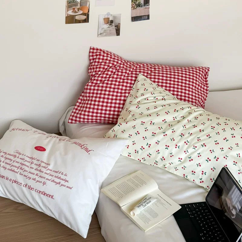 Soft Girl Aesthetic Cotton Pillowcase