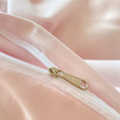 Pastel Pink & Cream Solid Bedding Set YP109