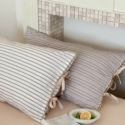 Pastel Striped Bow Pillowcase YP108