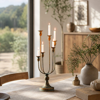 French Vintage Multi-Arm Iron Candle Holder