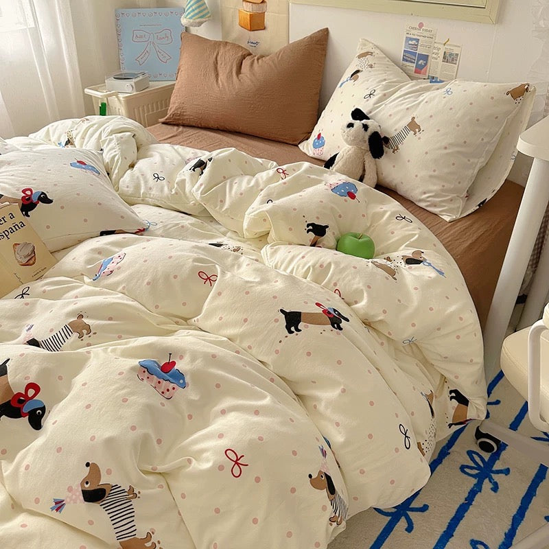 Cute Dog & Cupcake Bedding Set
