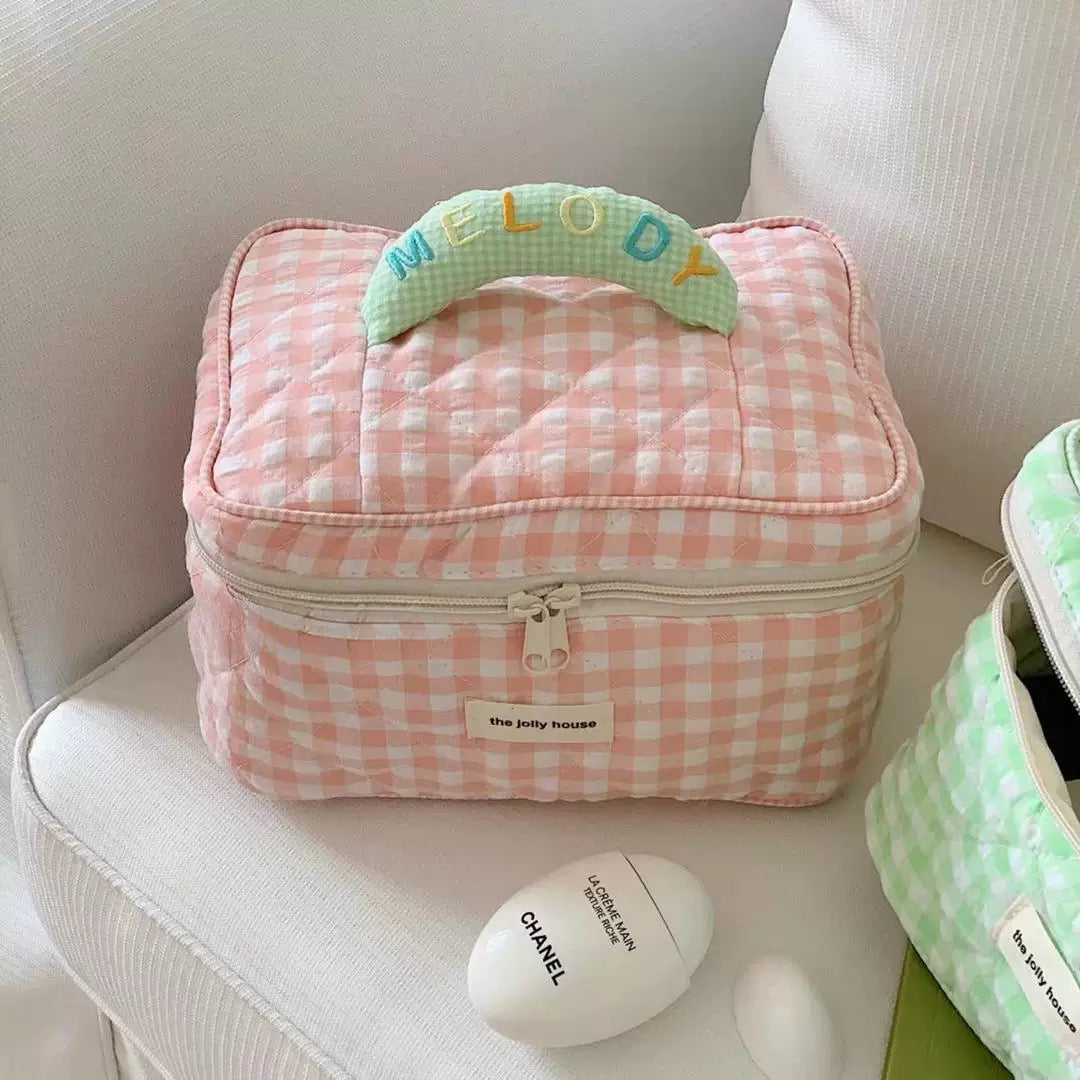 Chic Plaid Cosmetic Bag Y06