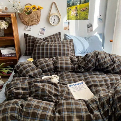 Preppy Plaid Brown Bedding Set