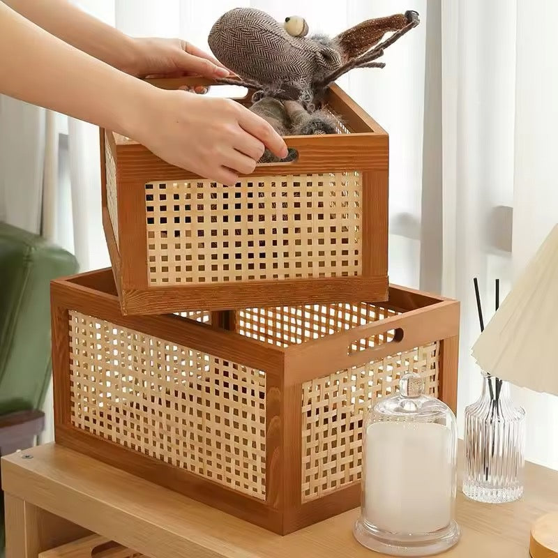 Caja de almacenamiento de madera retro
