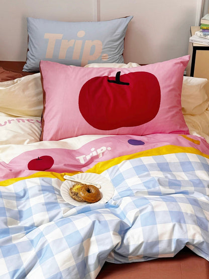 Gingham Pastel Cotton Bedding Set YP111
