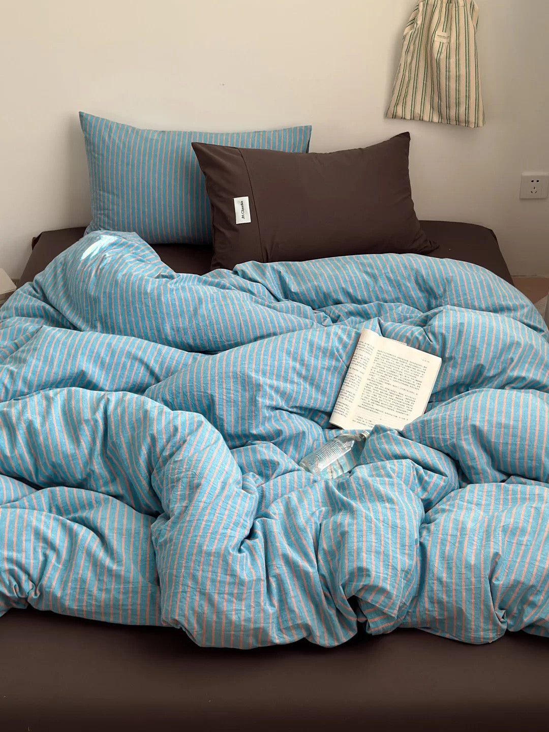 Blue Striped Duvet Cover Set