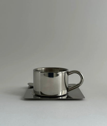 Minimalist Stainless Steel Coffee Cup Set