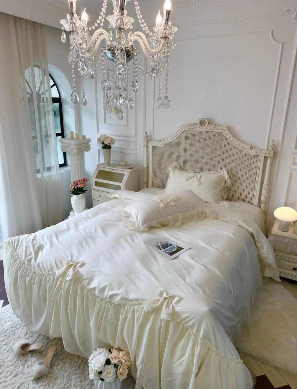 Cream Ruffle Princess Bedding Set