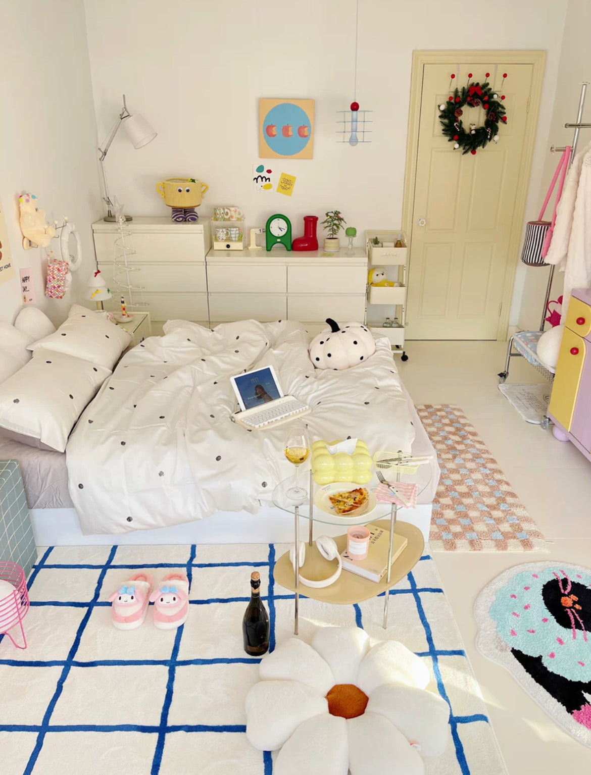 Bedroom Checkered Rug
