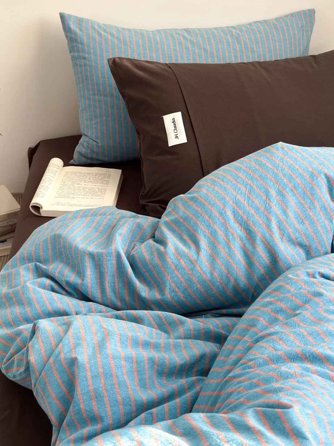 Blue Striped Duvet Cover Set