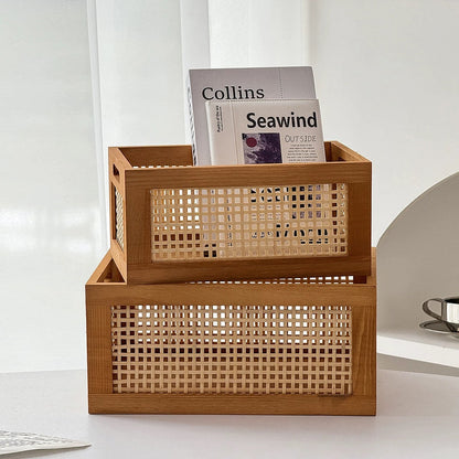 Caja de almacenamiento de madera retro