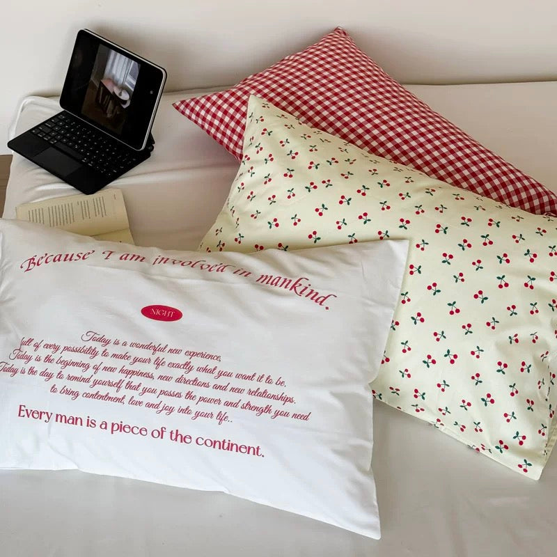 Soft Girl Aesthetic Cotton Pillowcase