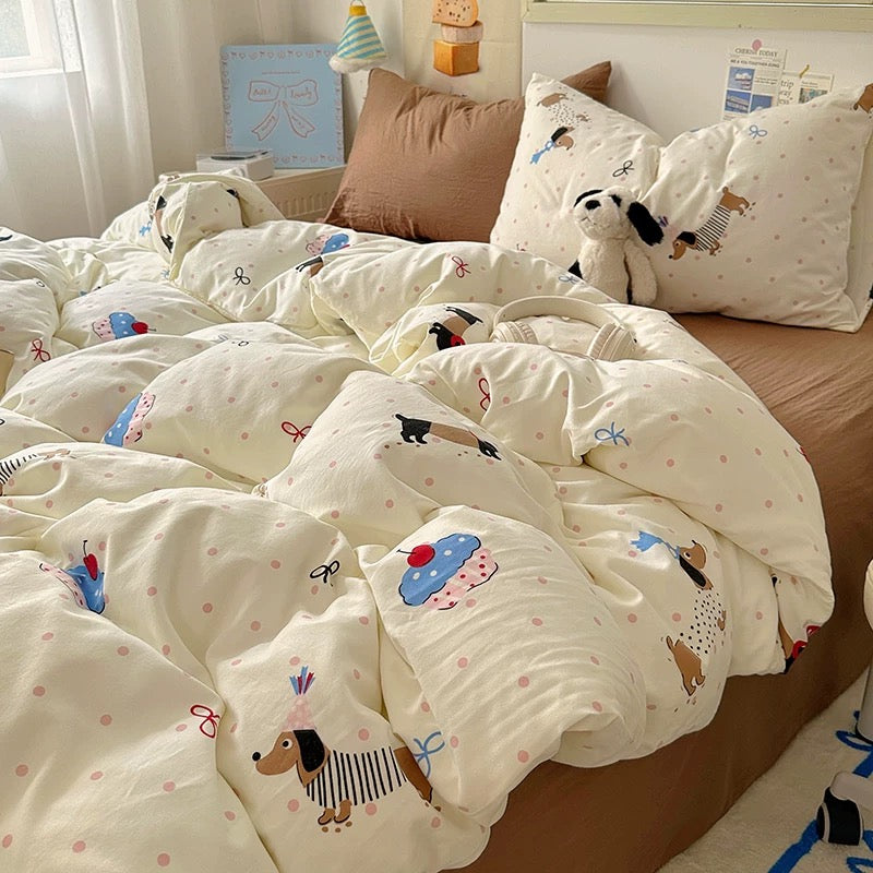 Cute Dog & Cupcake Bedding Set