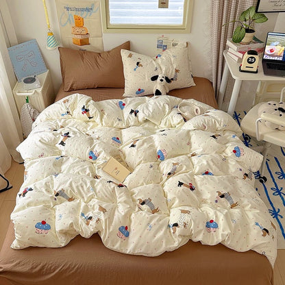 Cute Dog & Cupcake Bedding Set