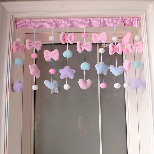 Soft Girl Pastel Bow Curtain YP105