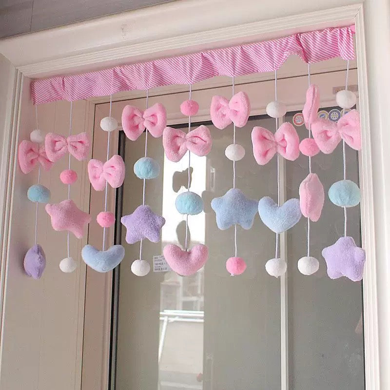 Soft Girl Pastel Bow Curtain YP105
