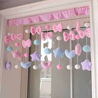 Soft Girl Pastel Bow Curtain YP105