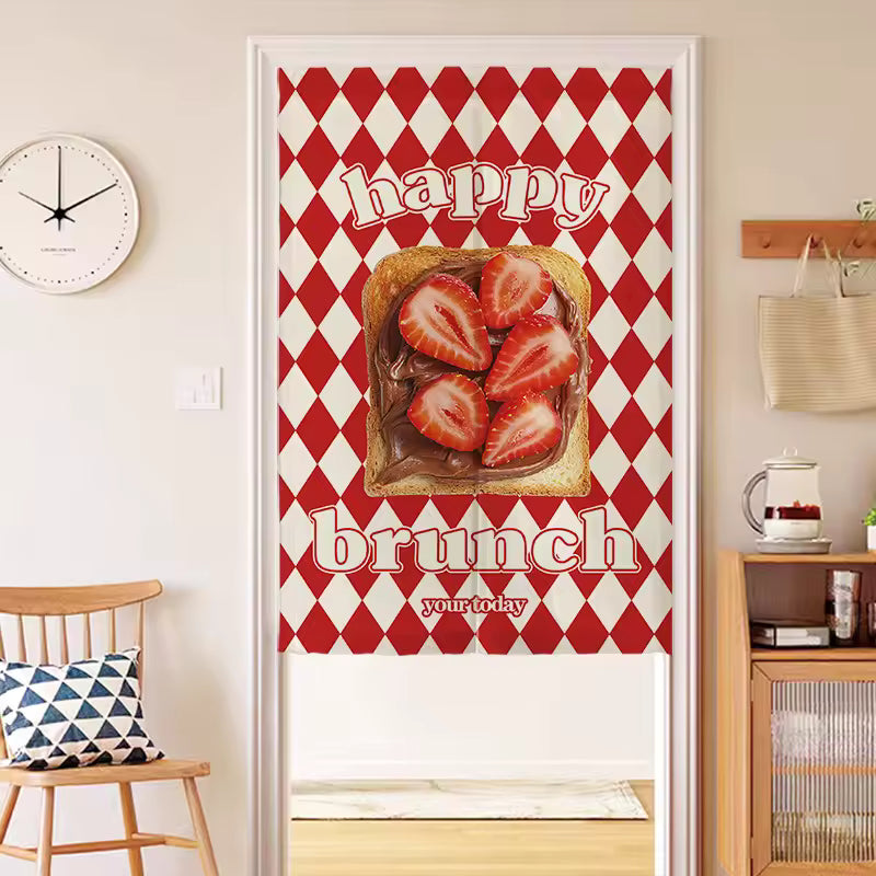 Retro Food Print Door Curtain