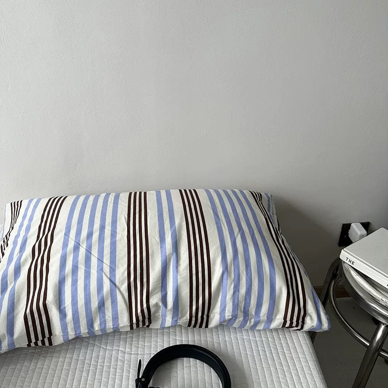 Retro Striped Cotton Pillowcase