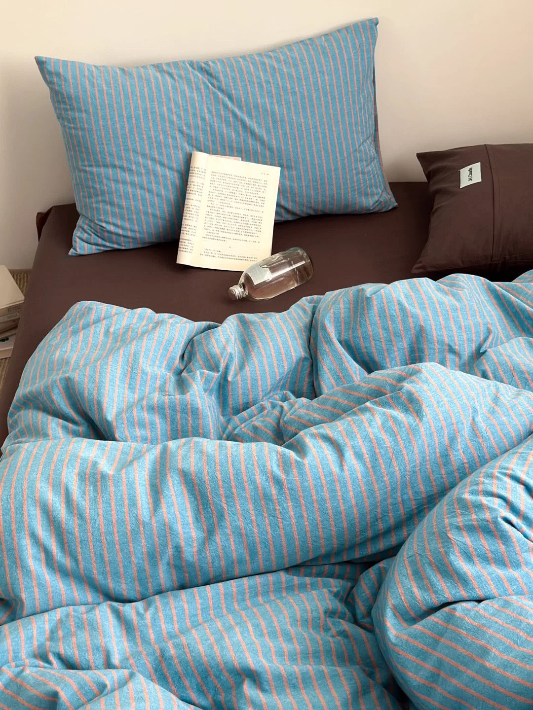 Blue Striped Duvet Cover Set