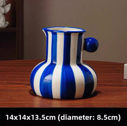 Modern Striped Ceramic Vase