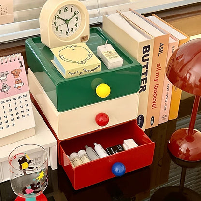 Organizador de escritorio retro con cajón
