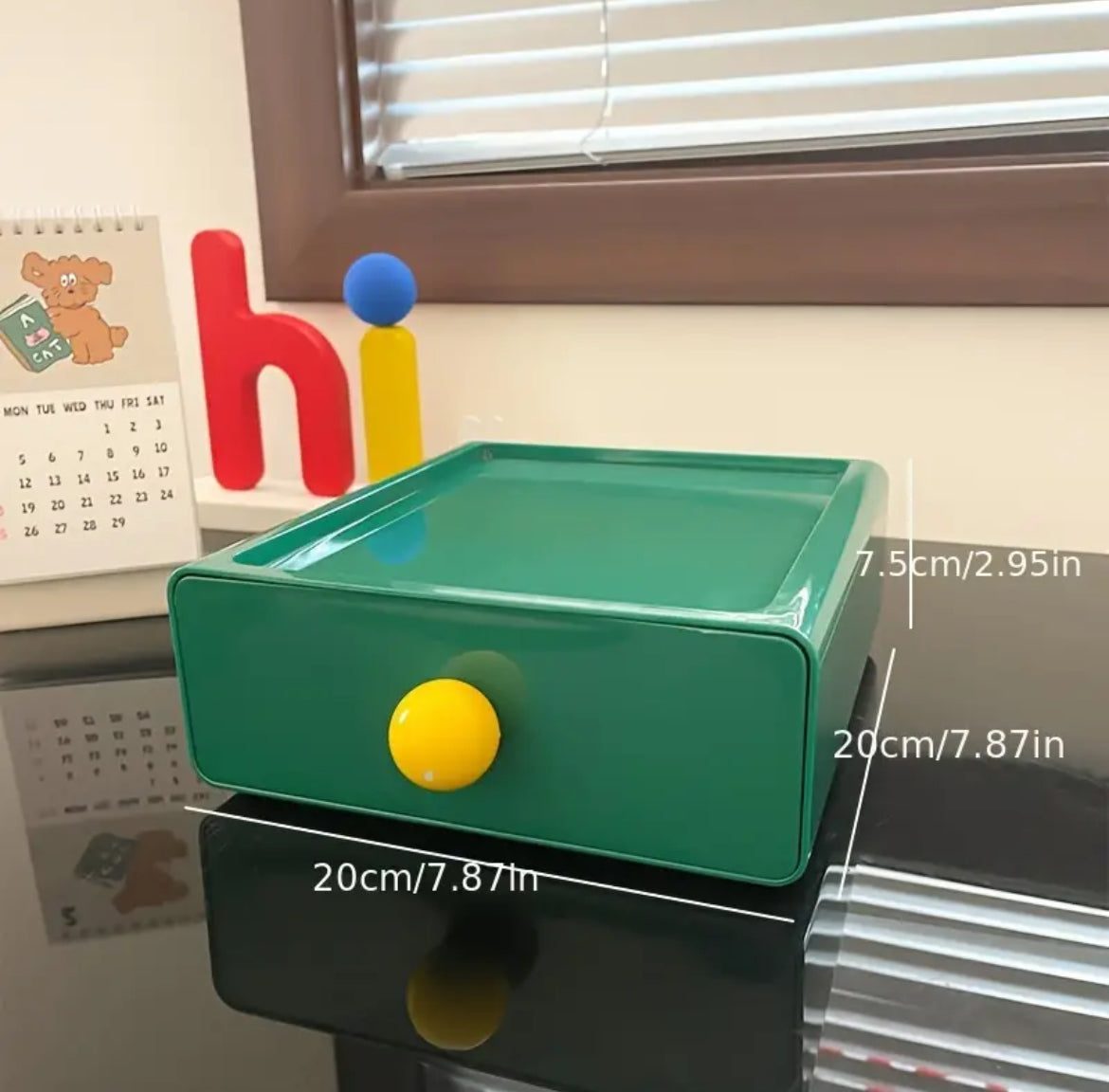 Organizador de escritorio retro con cajón