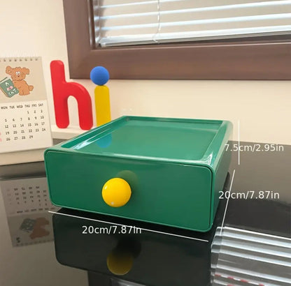 Organizador de escritorio retro con cajón