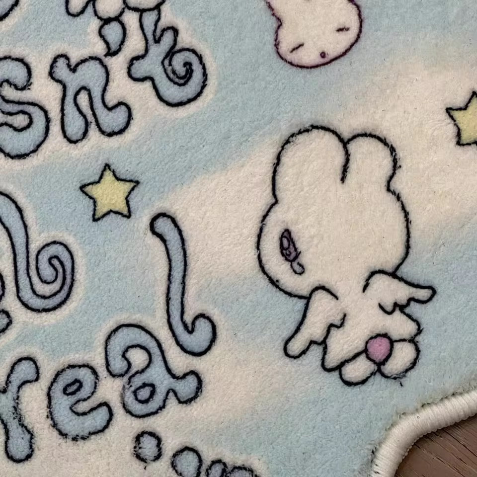 Soft Pastel Kawaii Bunny Rug YP104