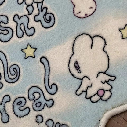Soft Pastel Kawaii Bunny Rug YP104