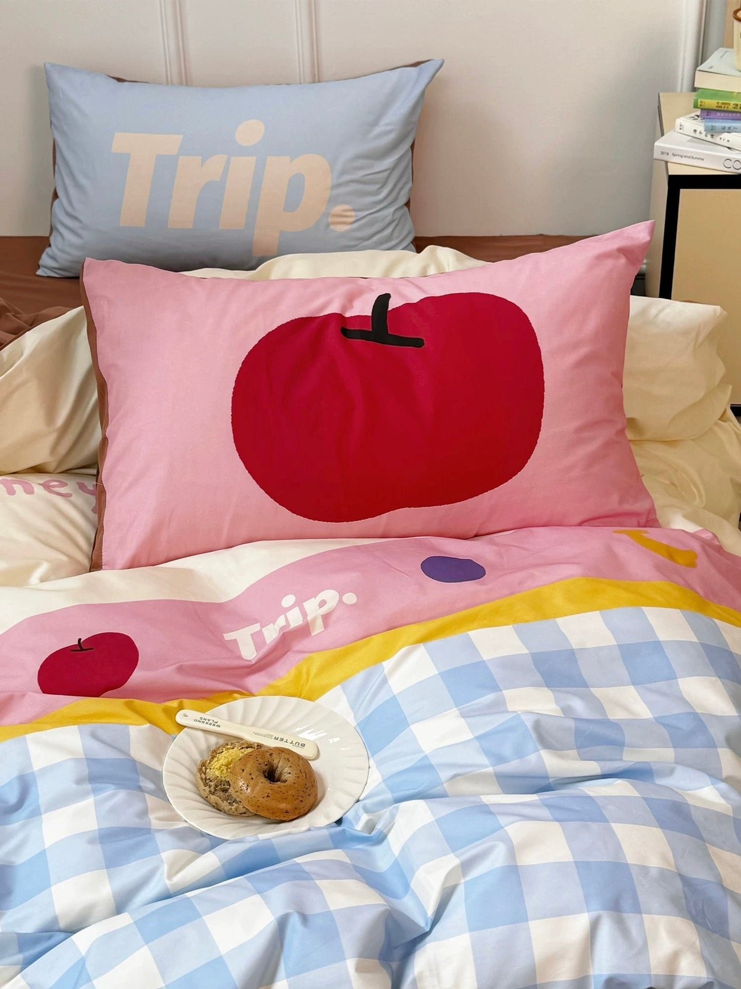 Gingham Pastel Cotton Bedding Set YP111