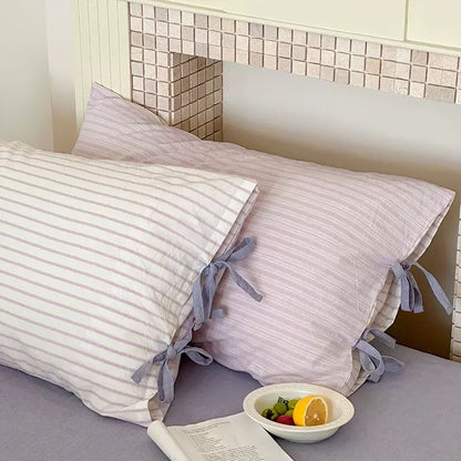 Pastel Striped Bow Pillowcase YP108