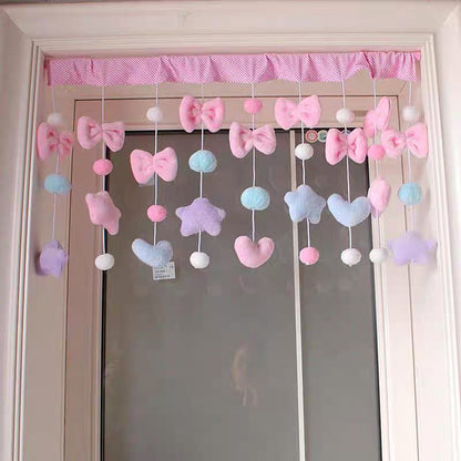 Soft Girl Pastel Bow Curtain YP105