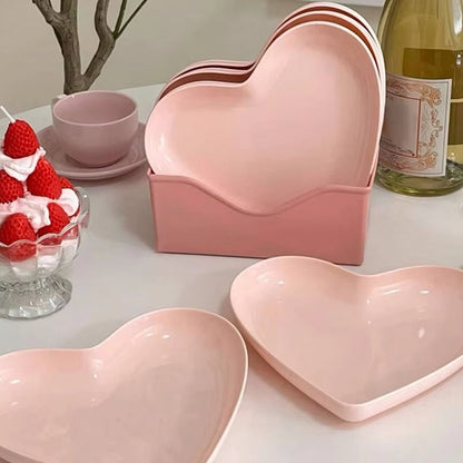 Juego de platos de corazón rosa YP44