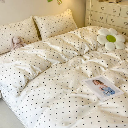 Polka Dot Satin Duvet Cover Set