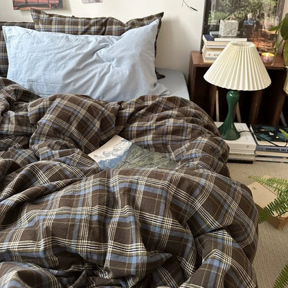 Preppy Plaid Brown Bedding Set