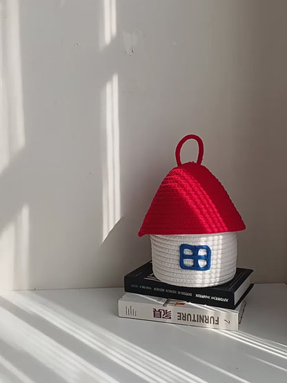 Cesta de almacenamiento con forma de casa kawaii
