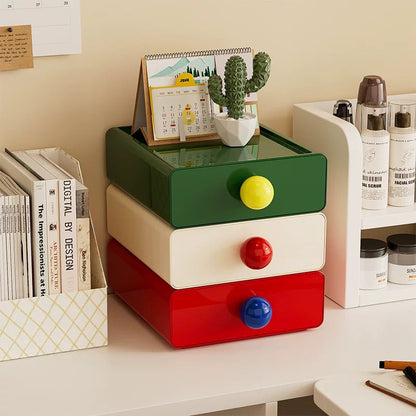 Organizador de escritorio retro con cajón