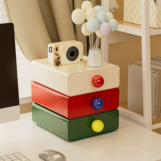 Organizador de escritorio retro con cajón