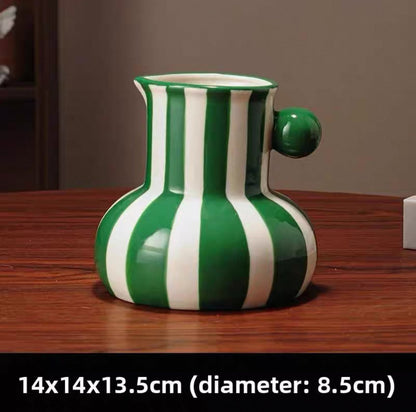 Modern Striped Ceramic Vase