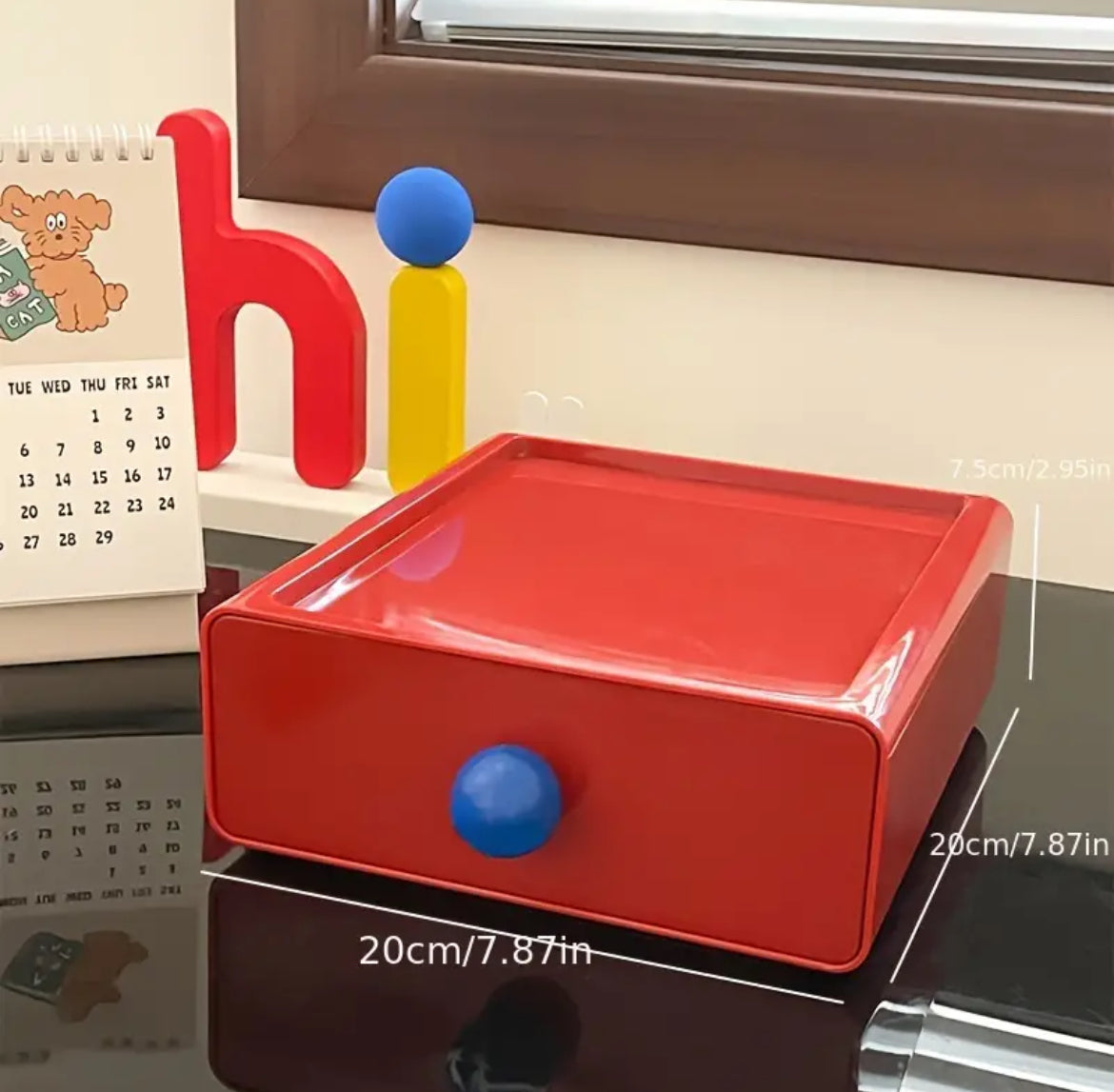 Organizador de escritorio retro con cajón