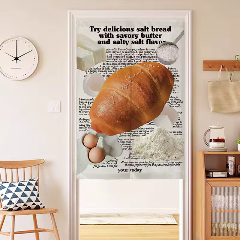 Retro Food Print Door Curtain