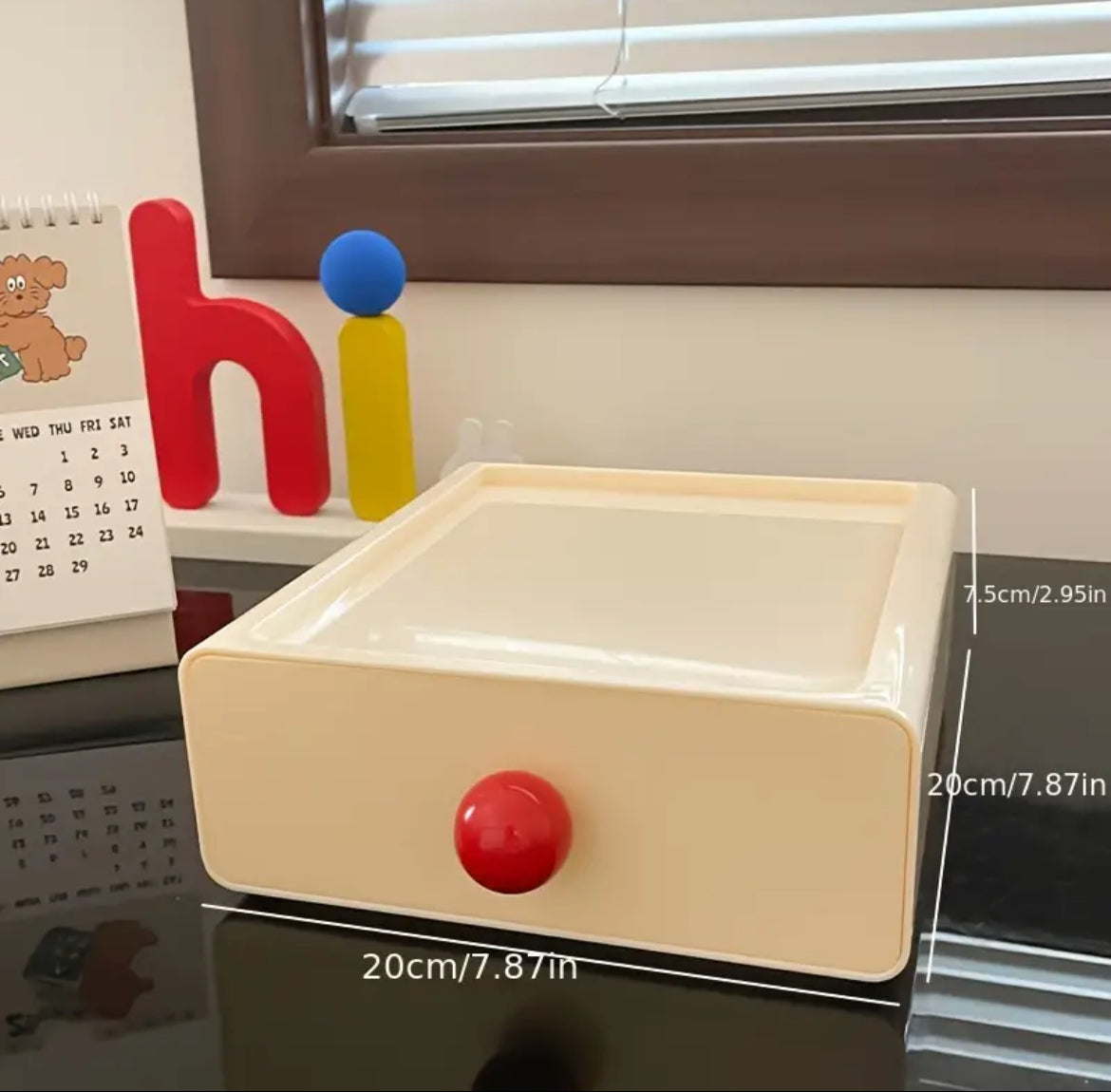 Organizador de escritorio retro con cajón