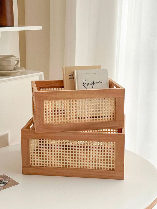 Caja de almacenamiento de madera retro