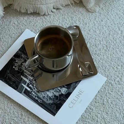 Minimalist Stainless Steel Coffee Cup Set