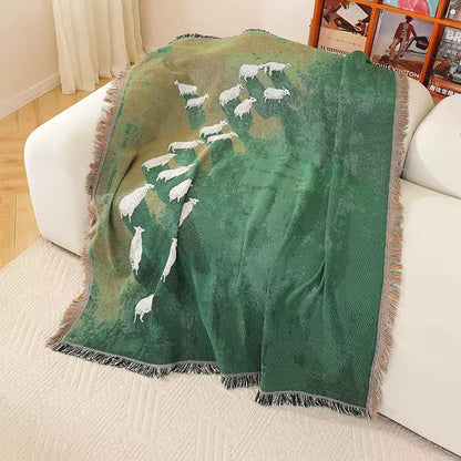Grassland Sheep Woven Blanket YP103